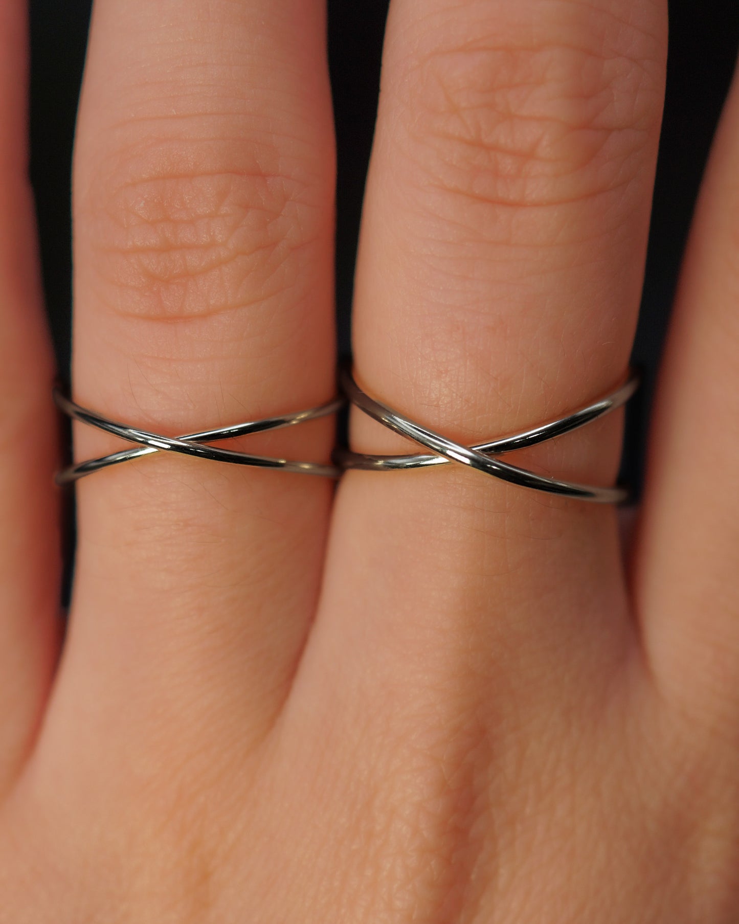 X-Ring, Solid 14K White Gold