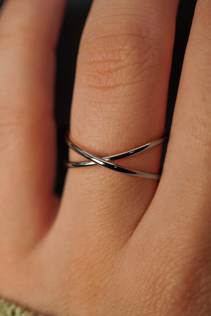 X-Ring, Solid 14K White Gold