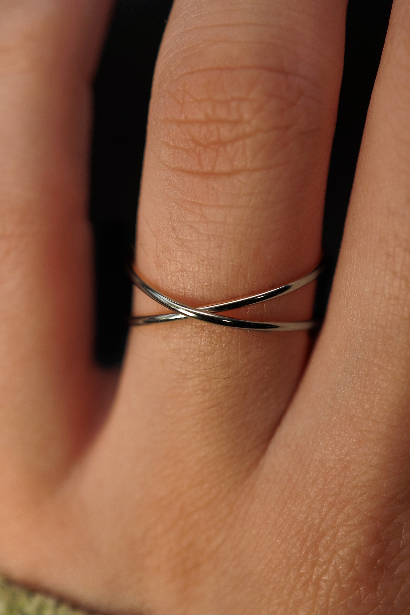 X-Ring, Solid 14K White Gold