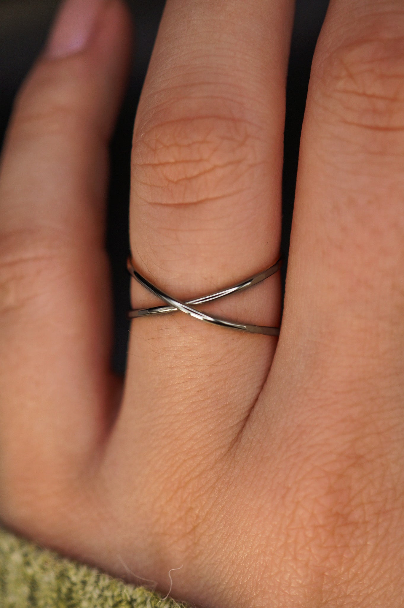 X-Ring, Solid 14K White Gold