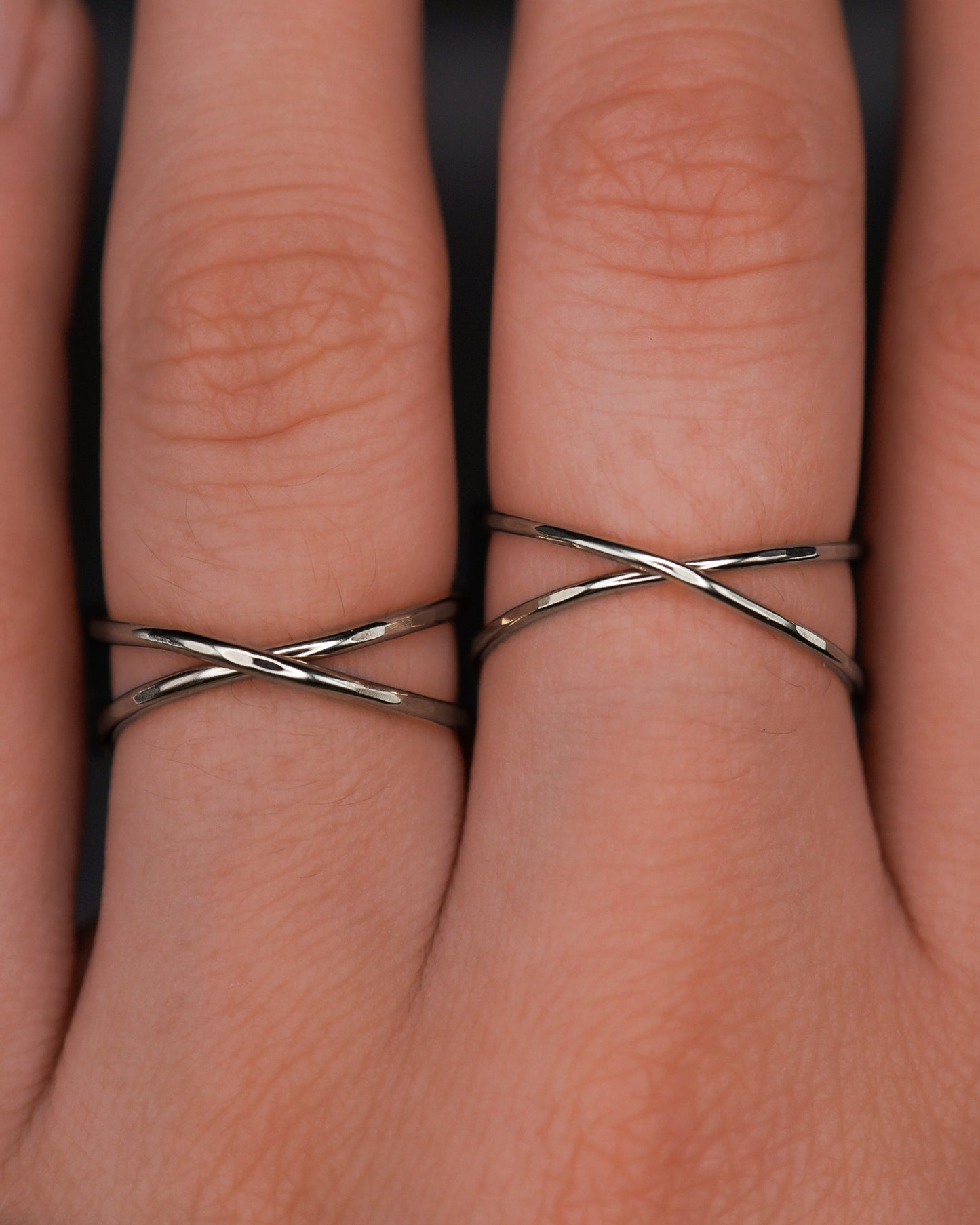 X-Ring, Solid 14K White Gold