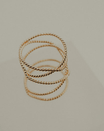 Extra Large Twist Wraparound Ring, 14K Gold Fill