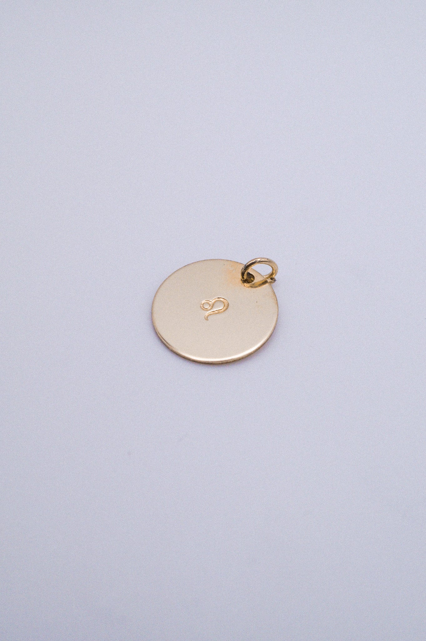 Zodiac Circle Charm, Solid 14K Gold