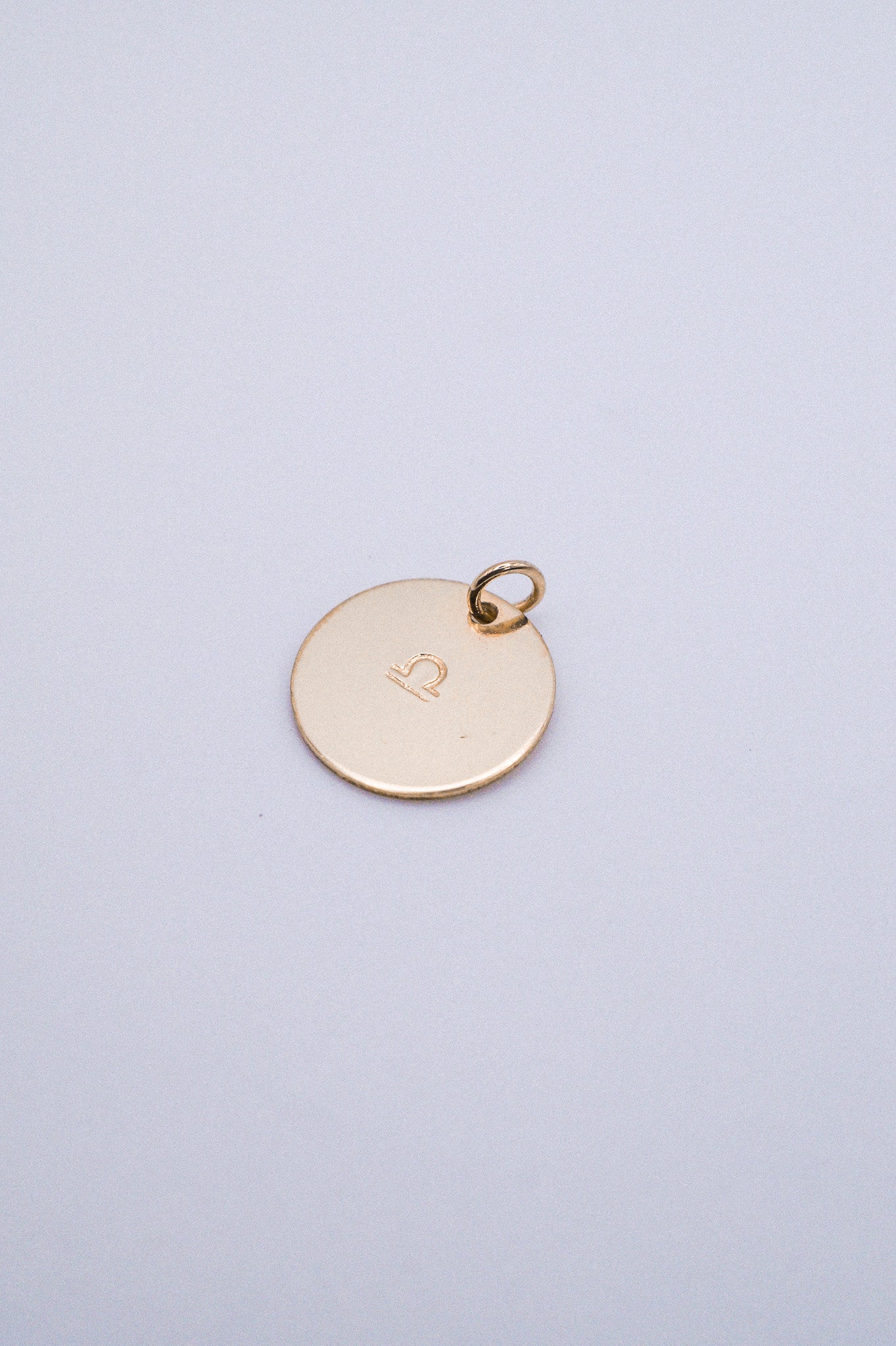 Zodiac Circle Charm, Solid 14K Gold