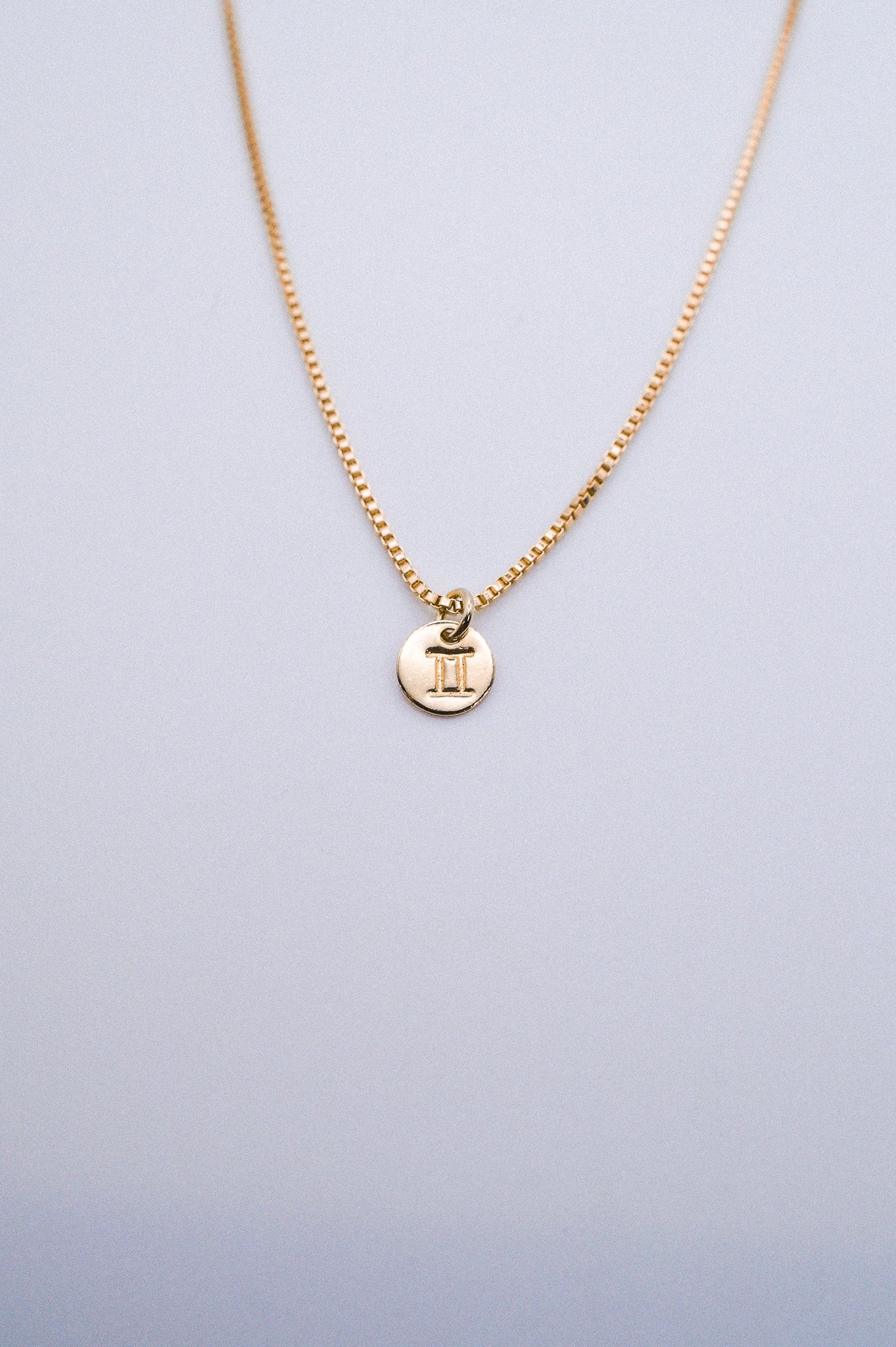 Tiny Zodiac Circle Charm, Solid 14K Gold