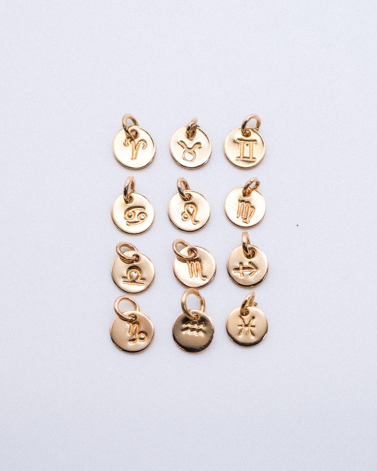 Zodiac Charm Set of 2 Stacking Rings, 14K Gold Fill