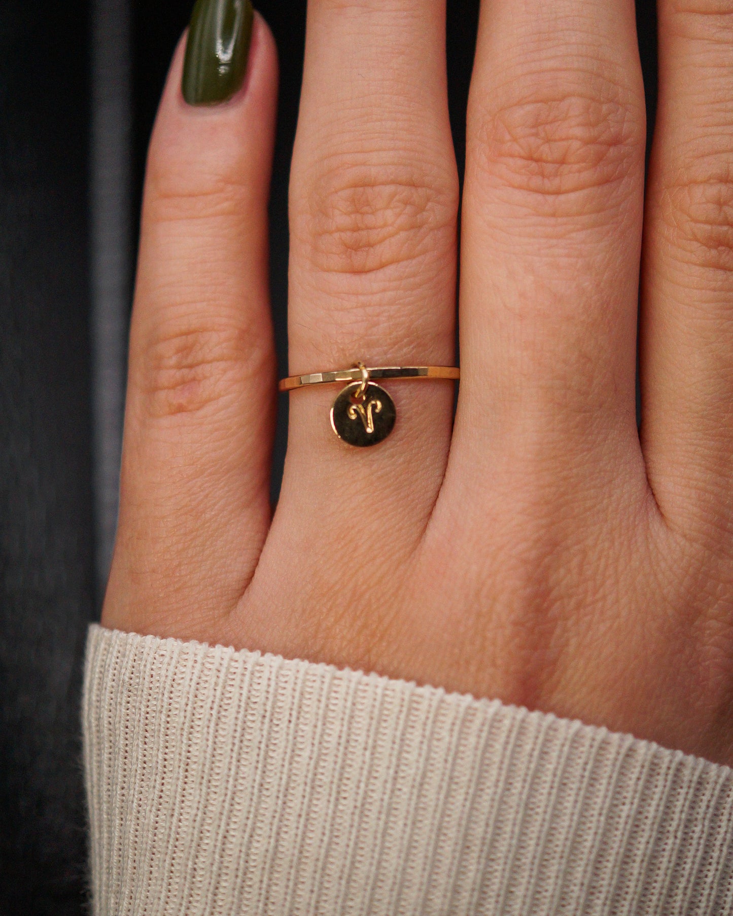 Zodiac Charm Ring, 14K Gold Fill