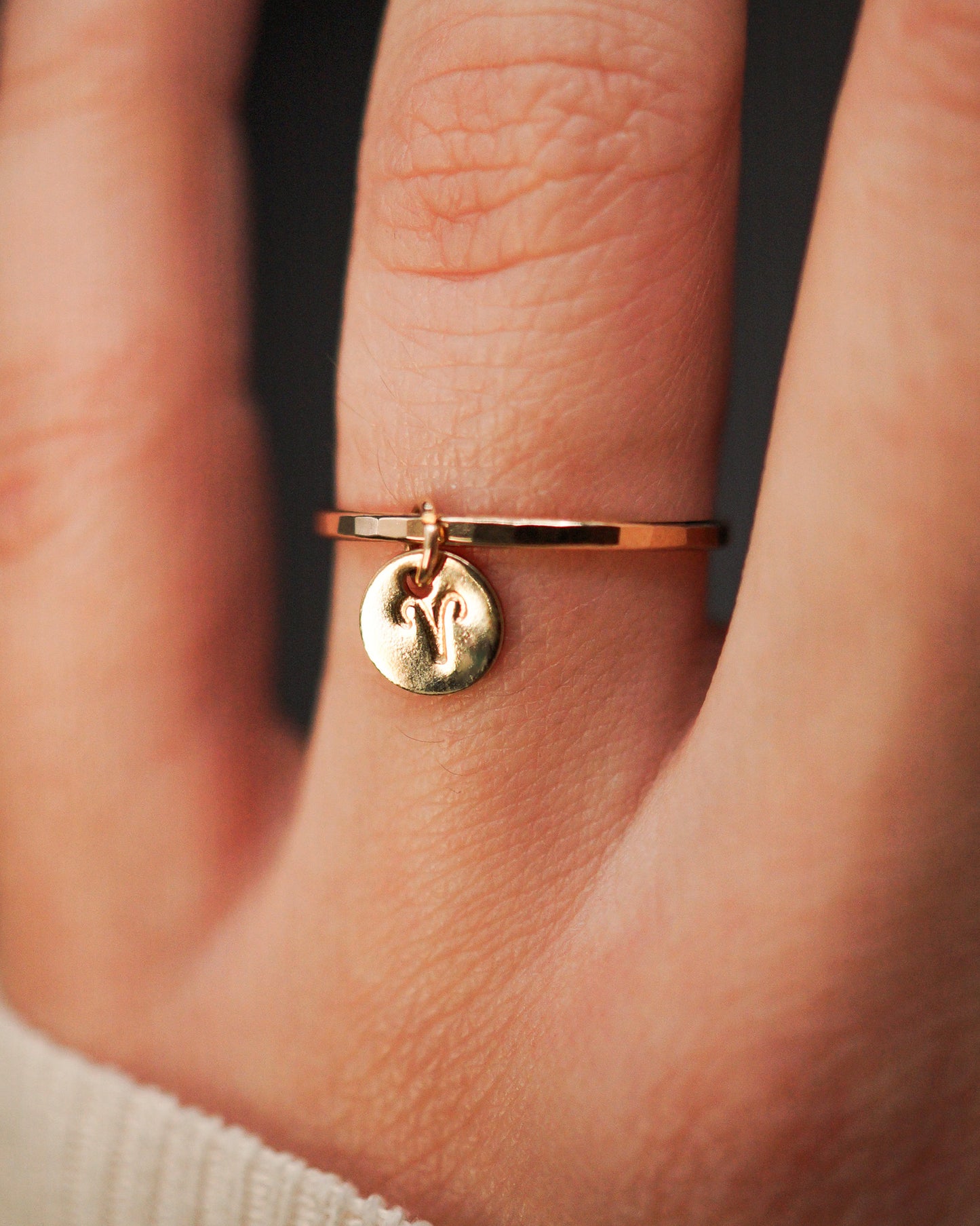 Zodiac Charm Ring, 14K Gold Fill