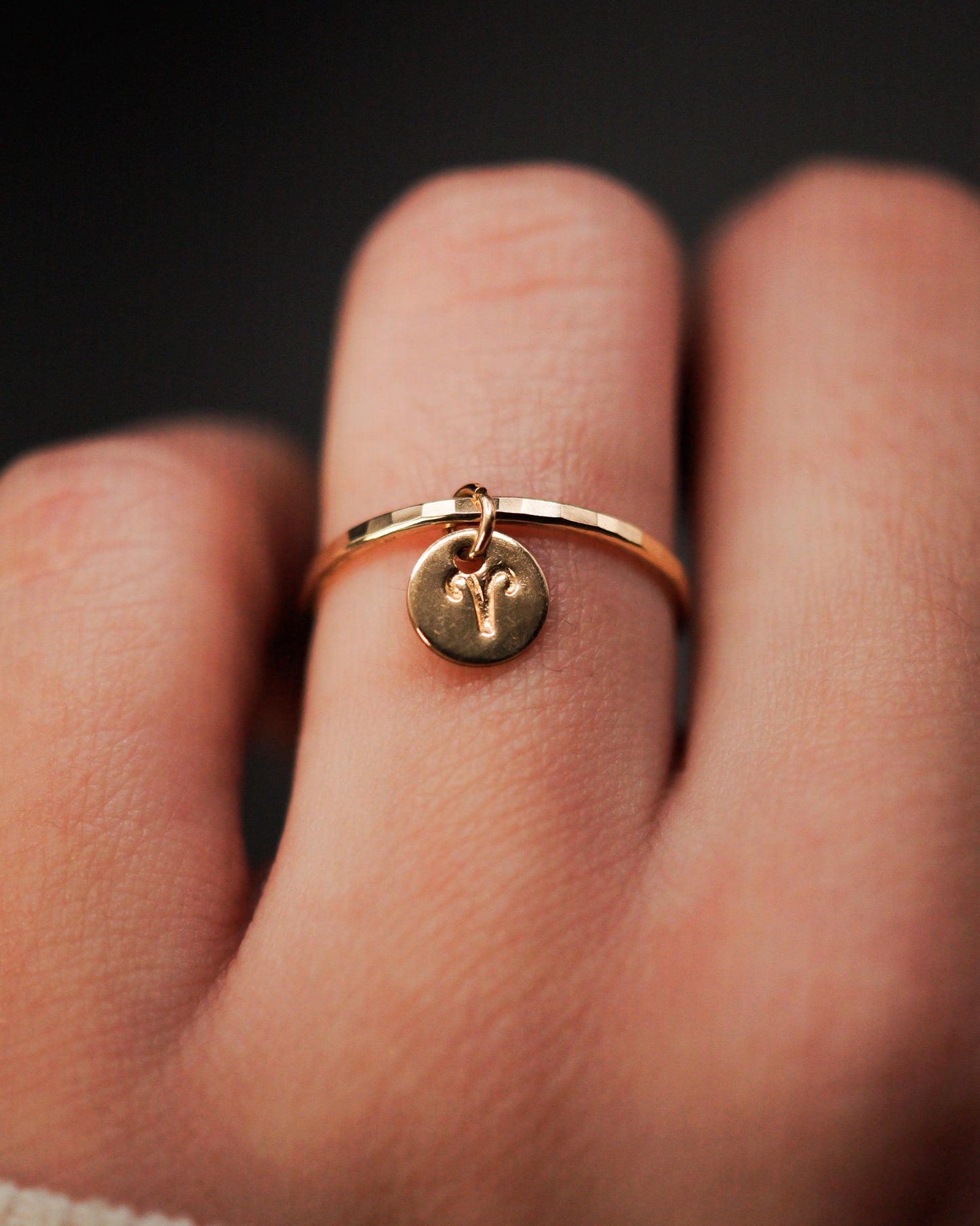 Zodiac Charm Ring, 14K Gold Fill