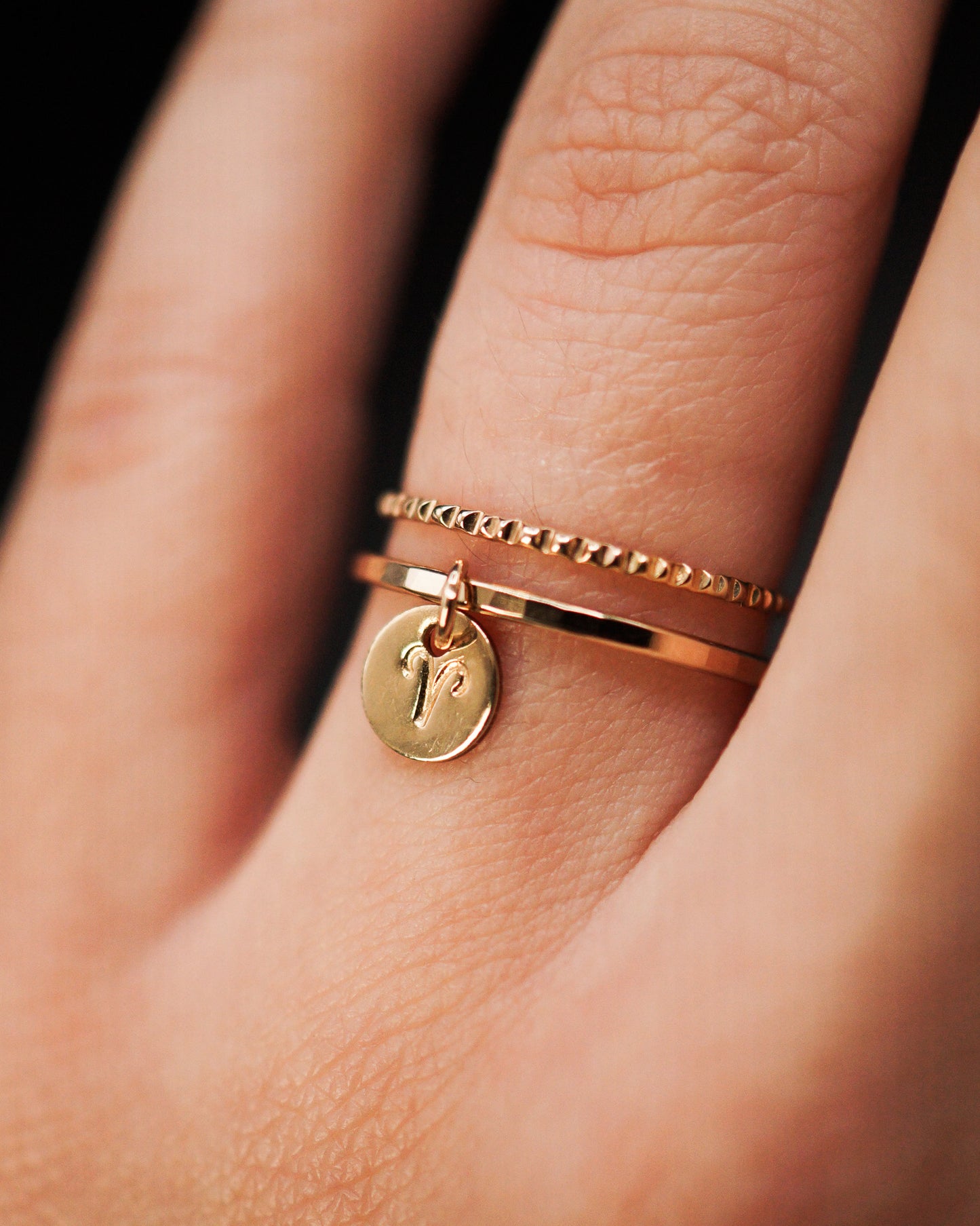 Zodiac Charm Ring, 14K Gold Fill