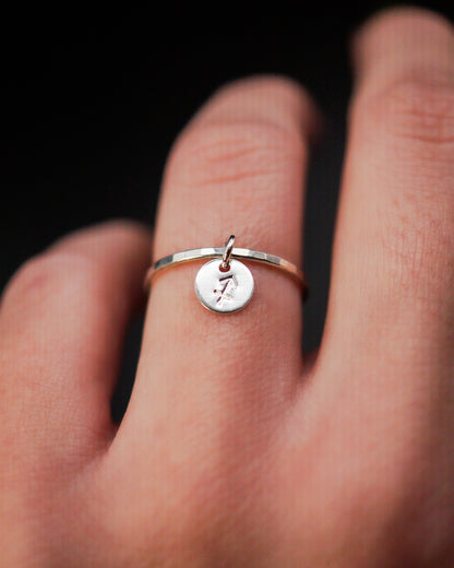 Zodiac Charm Ring, Sterling Silver