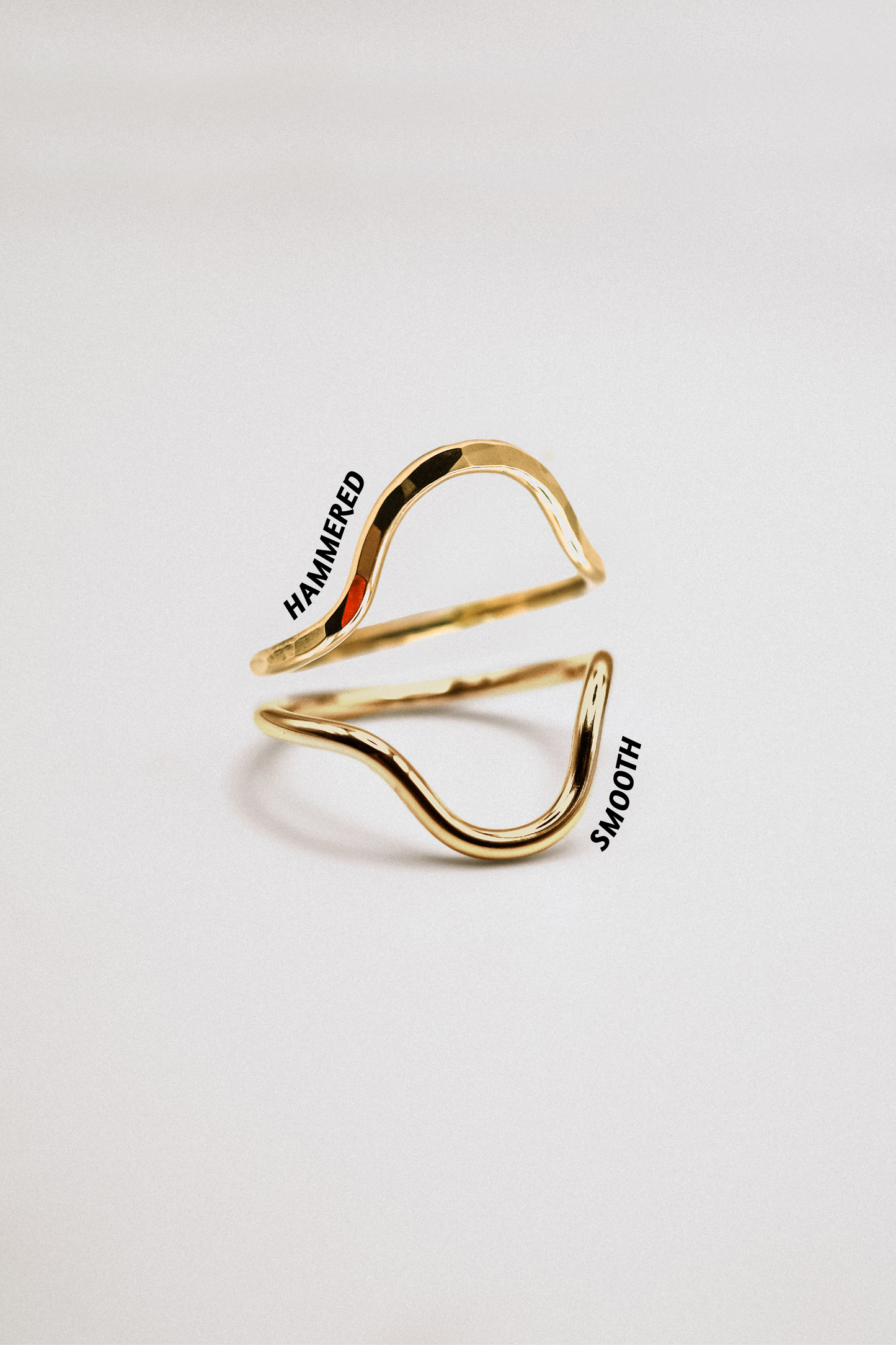 Arc Set of 2 Stacking Rings in Gold, Rose Gold or Silver