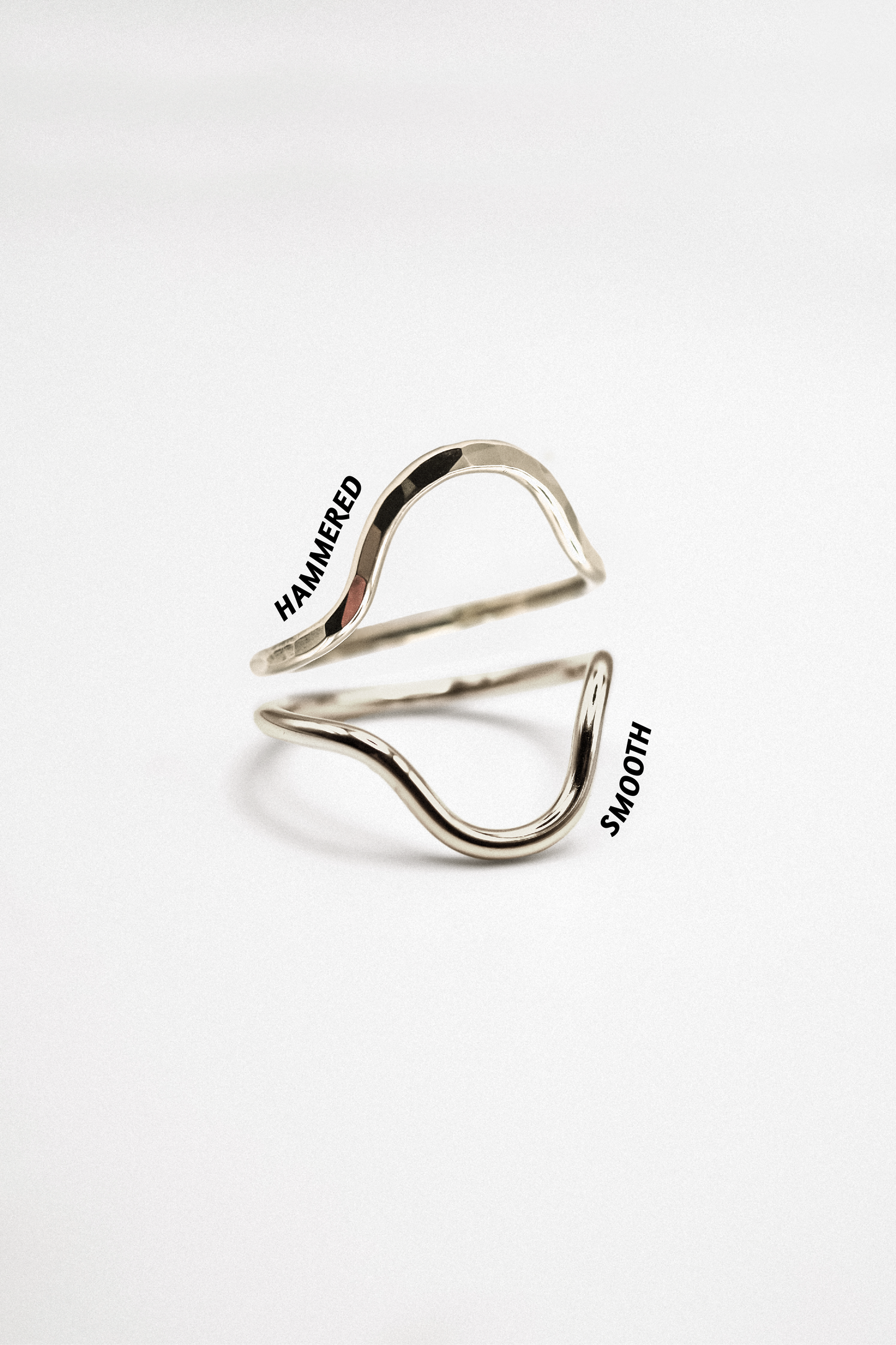 Arc Set of 2 Stacking Rings in Gold, Rose Gold or Silver