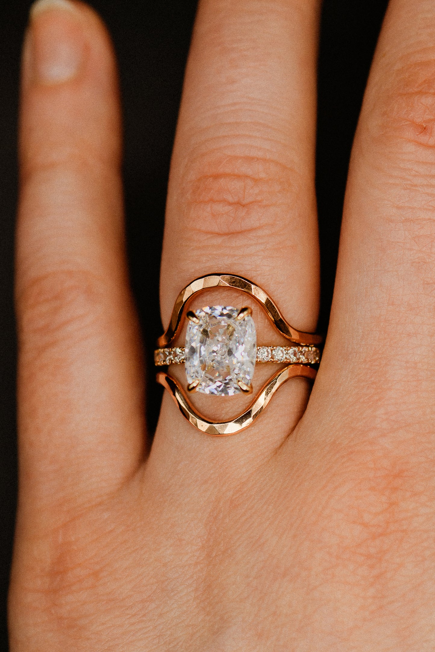 Arc Set of 2 Stacking Rings in Gold, Rose Gold or Silver