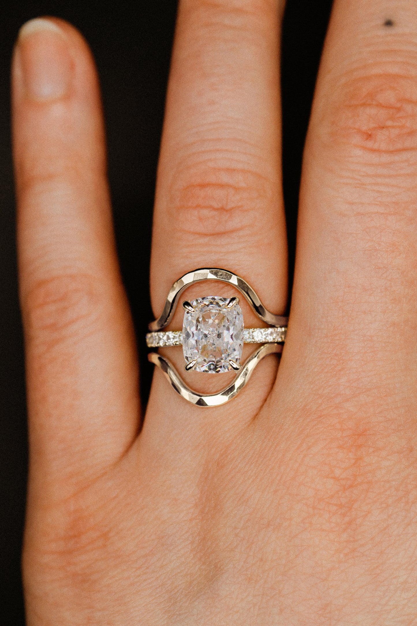 Arc Set of 2 Stacking Rings in Gold, Rose Gold or Silver