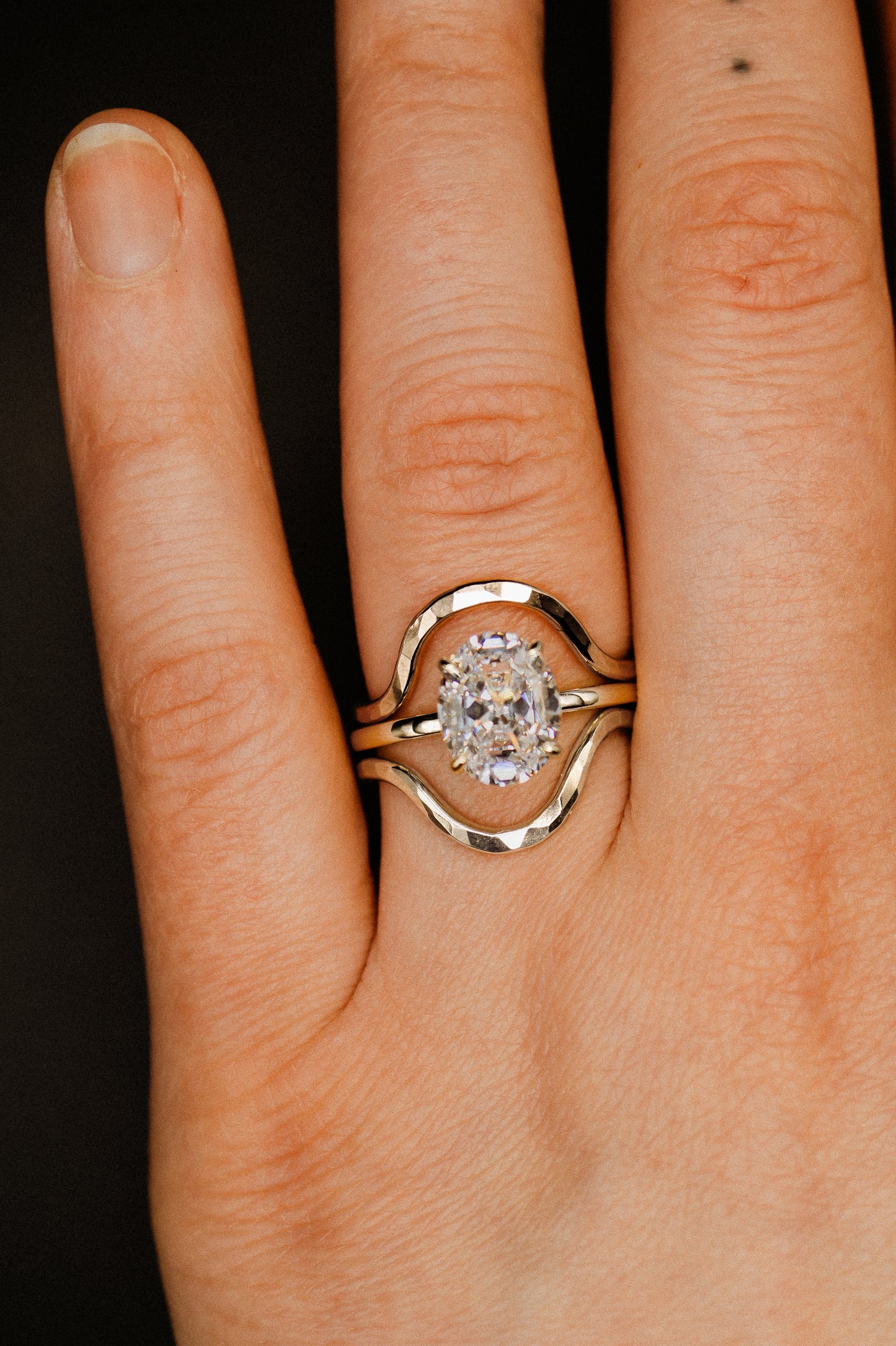 Arc Set of 2 Stacking Rings in Gold, Rose Gold or Silver