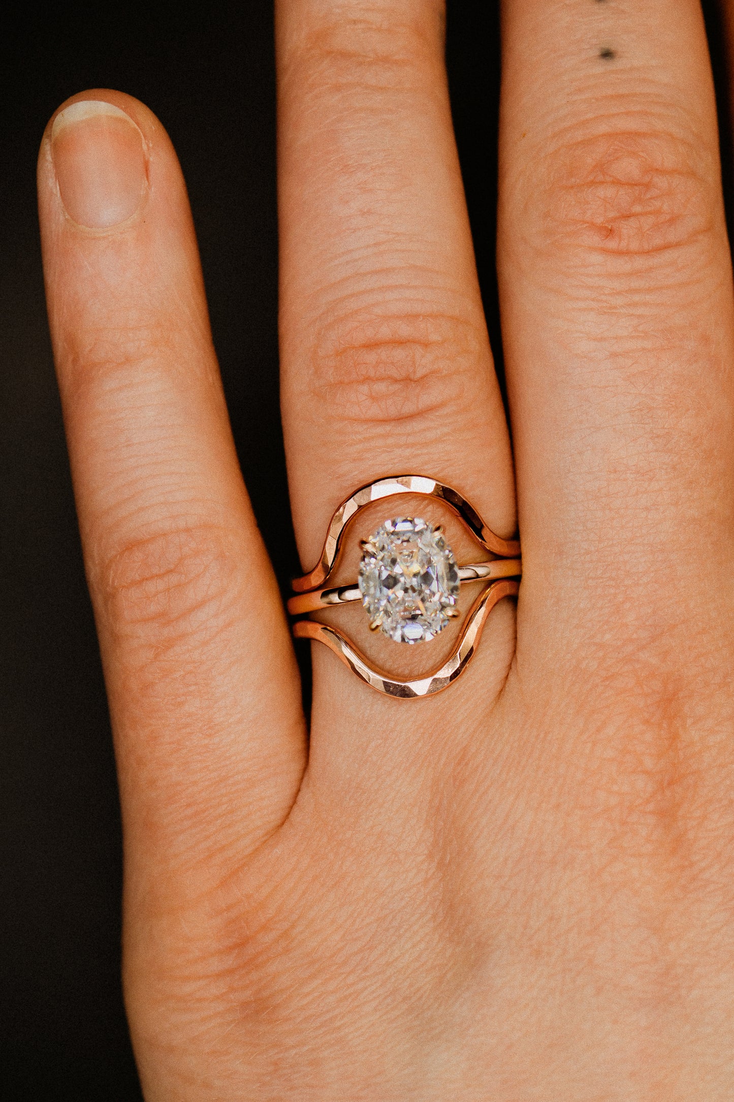 Arc Set of 2 Stacking Rings in Gold, Rose Gold or Silver