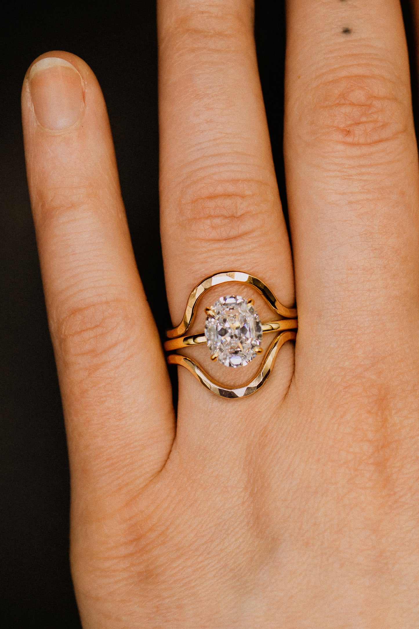 Arc Set of 2 Stacking Rings in Gold, Rose Gold or Silver