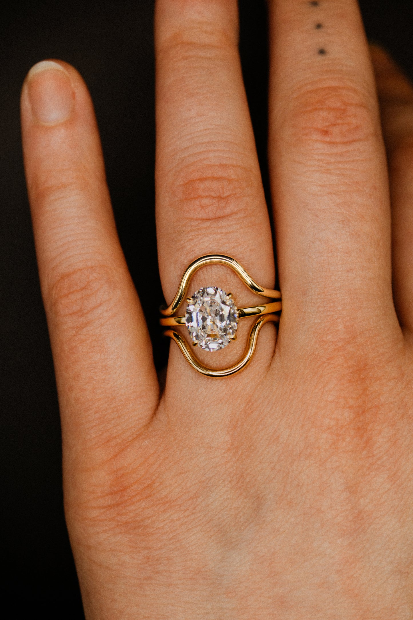 Arc Set of 2 Stacking Rings in Gold, Rose Gold or Silver
