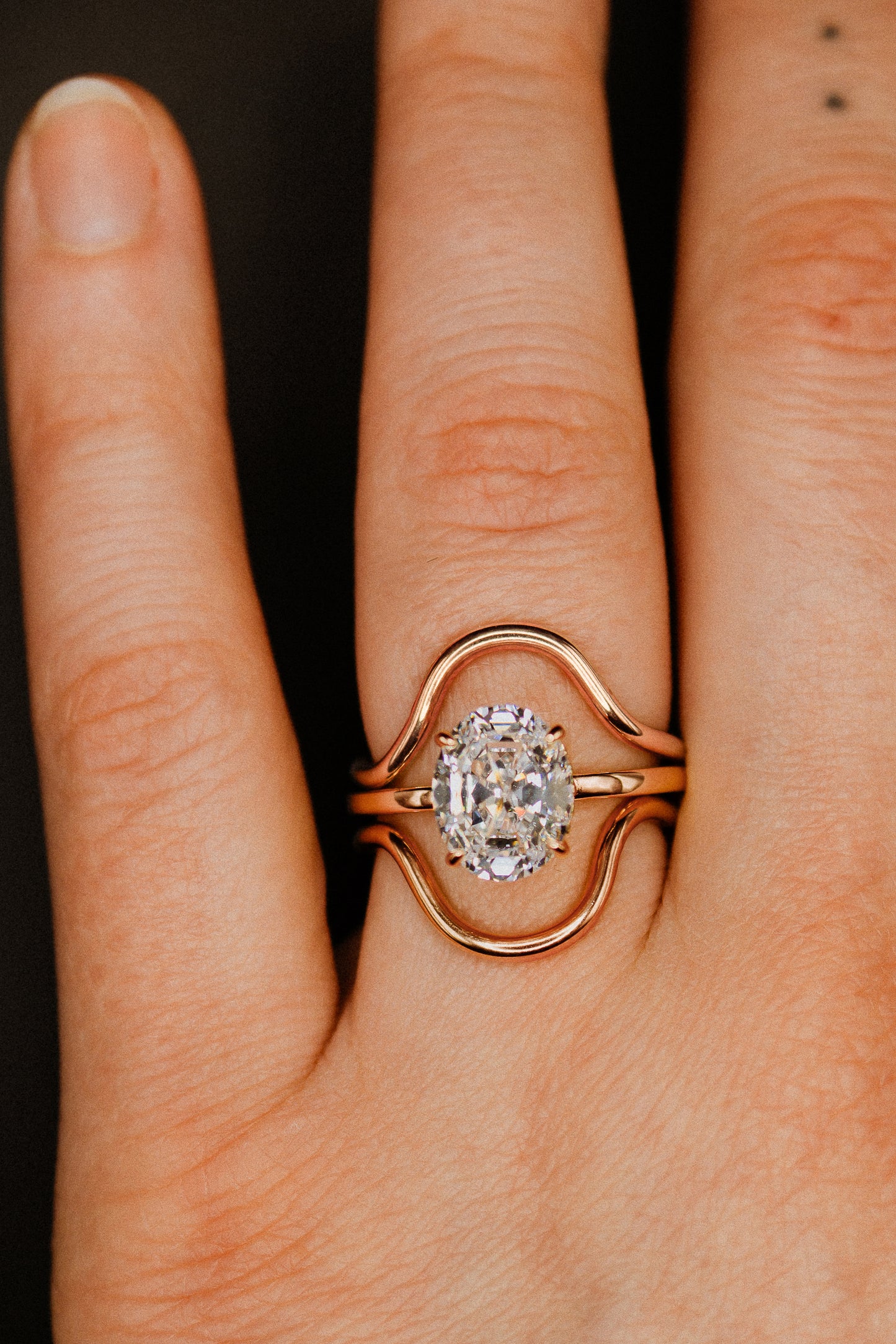 Arc Set of 2 Stacking Rings in Gold, Rose Gold or Silver