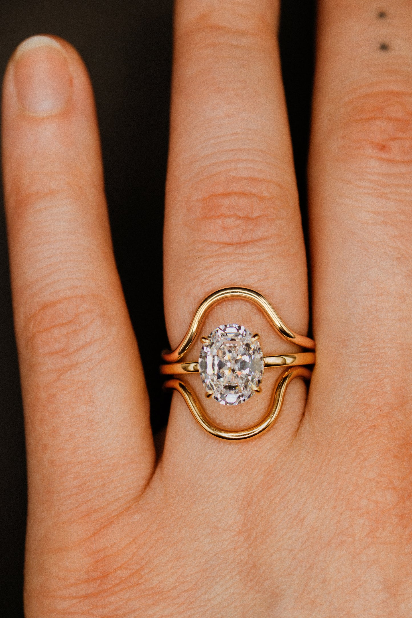 Arc Set of 2 Stacking Rings in Gold, Rose Gold or Silver