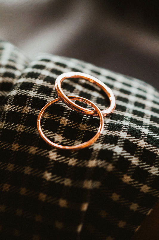 Asymmetrical Interlocking Ring, 14K Solid Rose Gold