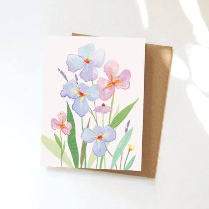 Iris Flower Greeting Card