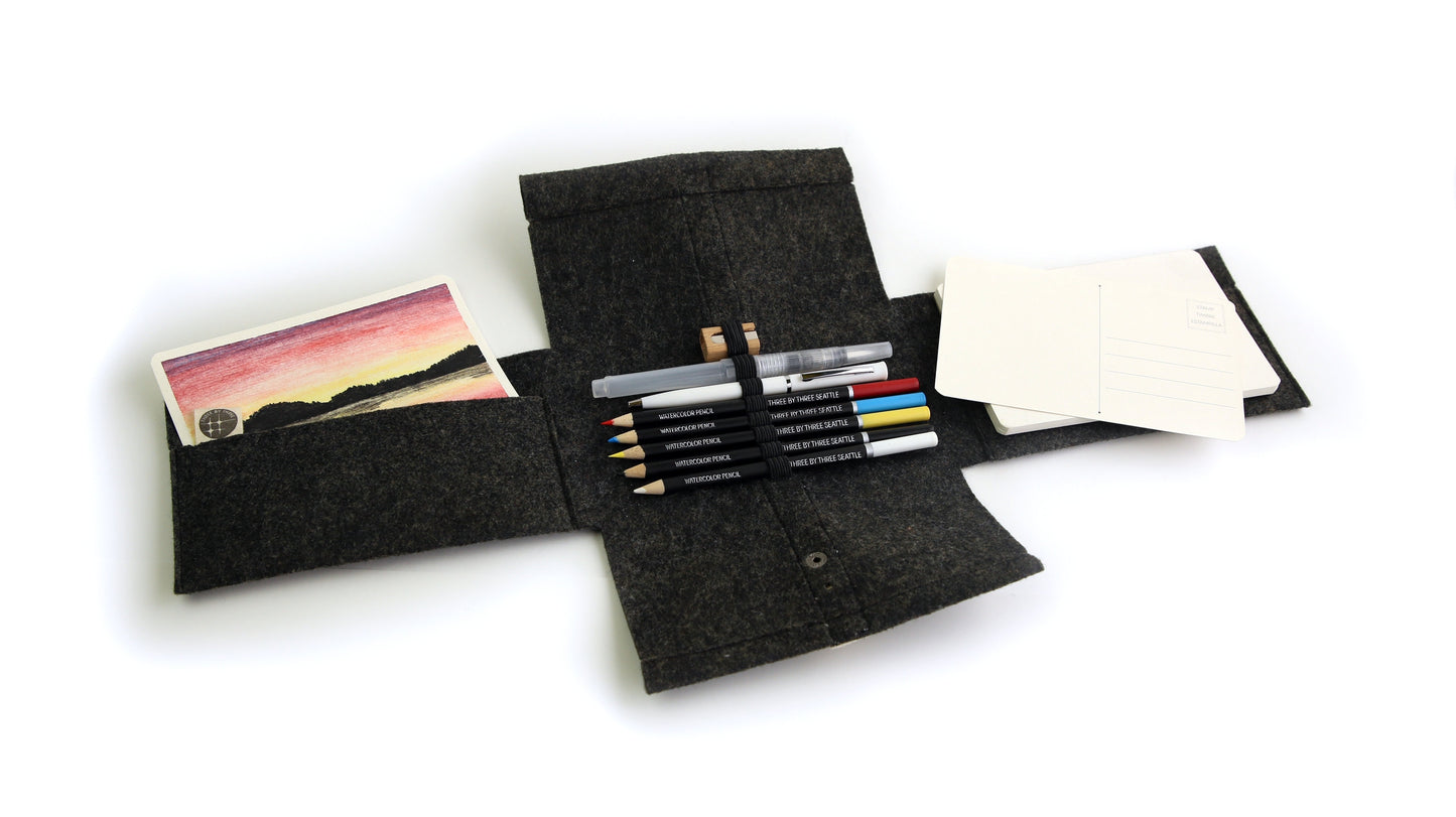 Travel Postcard Watercolor Pencil Set