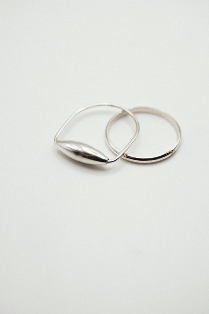 Baguette Spinner Ring Set of 2, Sterling Silver