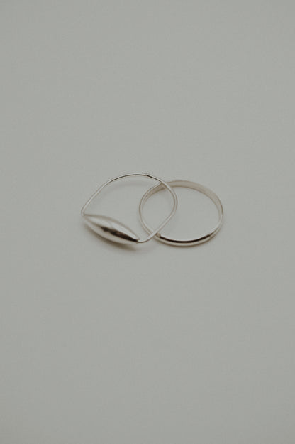 Baguette Spinner Ring Set of 2, Sterling Silver