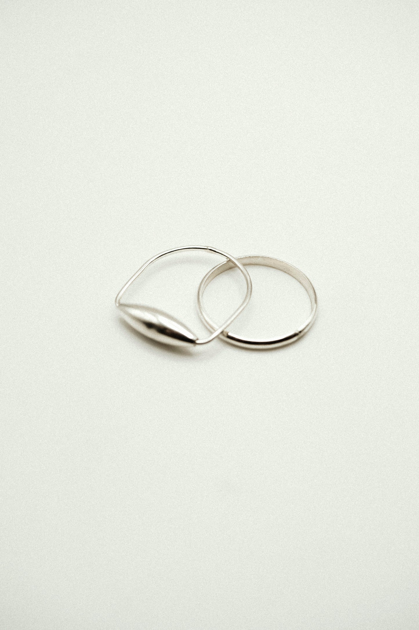 Baguette Spinner Ring Set of 2, Sterling Silver