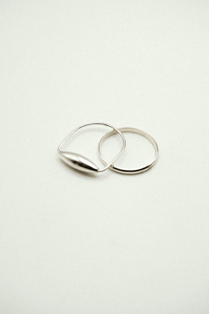 Baguette Spinner Ring Set of 2, Sterling Silver