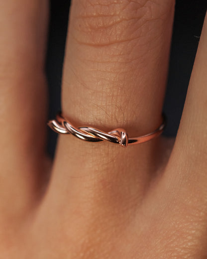 Barbed Wire Ring, Solid 14K Rose Gold