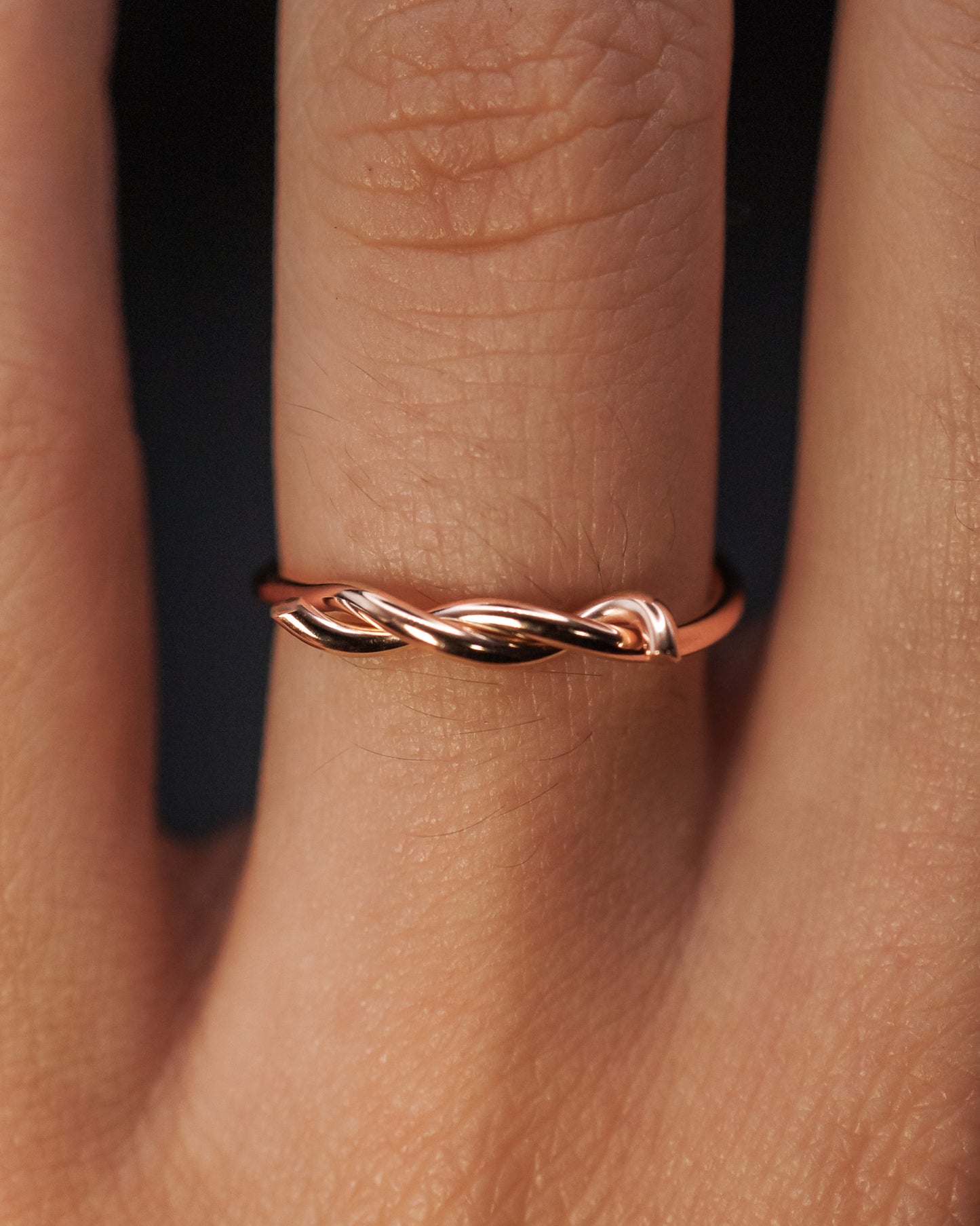 Barbed Wire Ring, Solid 14K Rose Gold