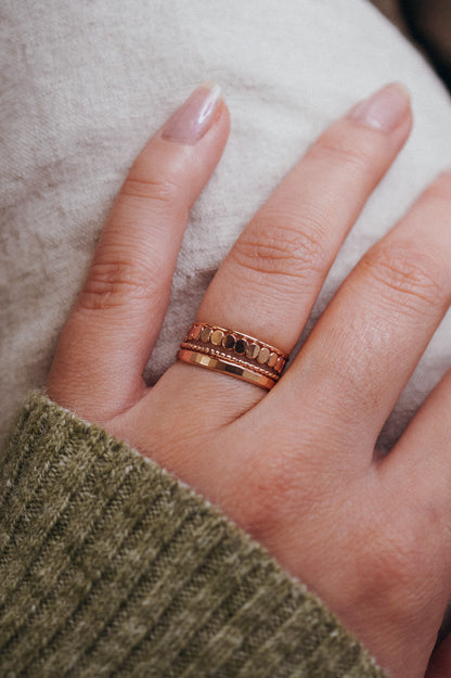 Bead & Twist Texture Set of 4 Stacking Rings, Gold Fill, Rose Gold Fill or Sterling Silver