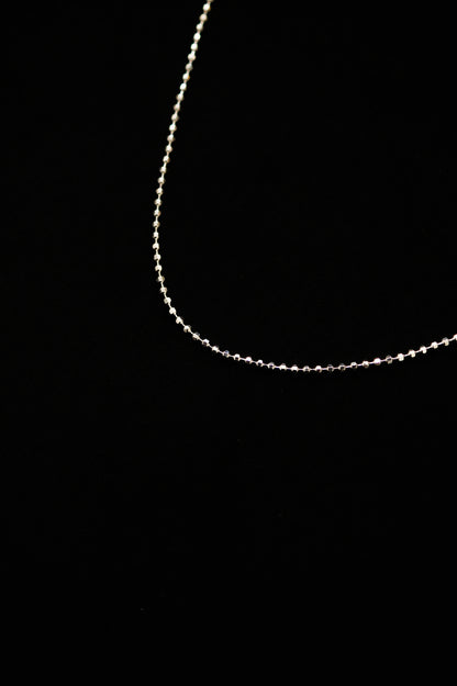 Beaded Disco Chain Necklace in Sterling Silver