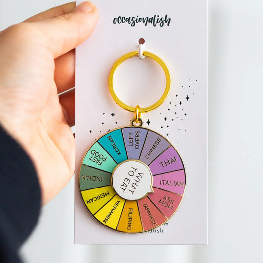 'What to Eat' Interactive Enamel Keychain