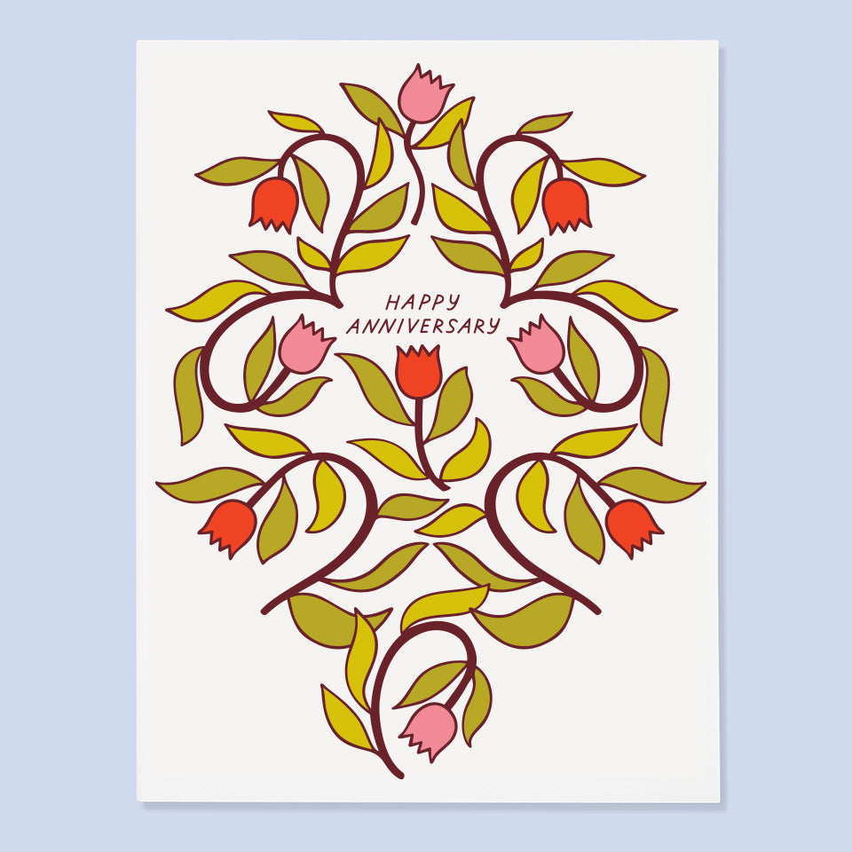 Tulip Happy Anniversary Greeting Card