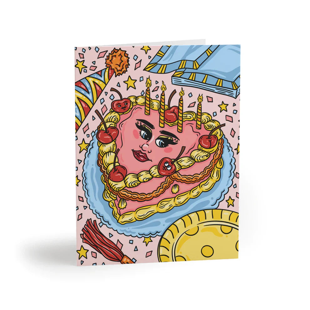 Cherrylicious Birthday Cake Greeting Card