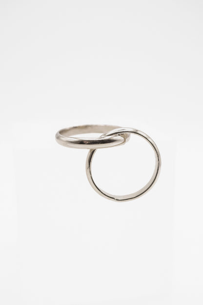 Chunky Interlocking Ring Set of 2, Sterling Silver