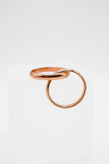 Chunky Interlocking Ring Set of 2, 14K Rose Gold Fill