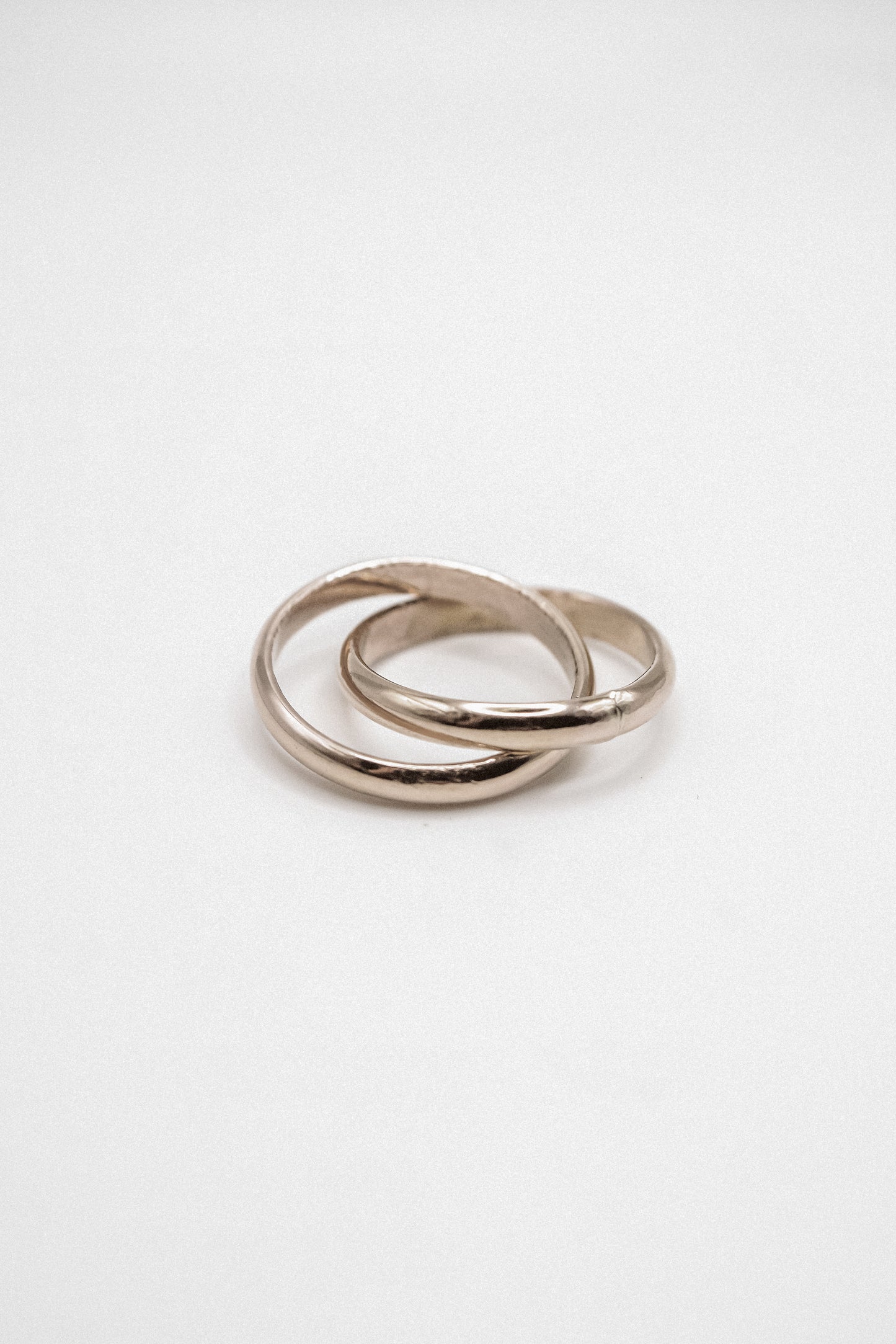 Chunky Interlocking Ring Set of 2, Sterling Silver