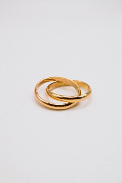 Chunky Interlocking Ring Set of 2, 14K Gold Fill