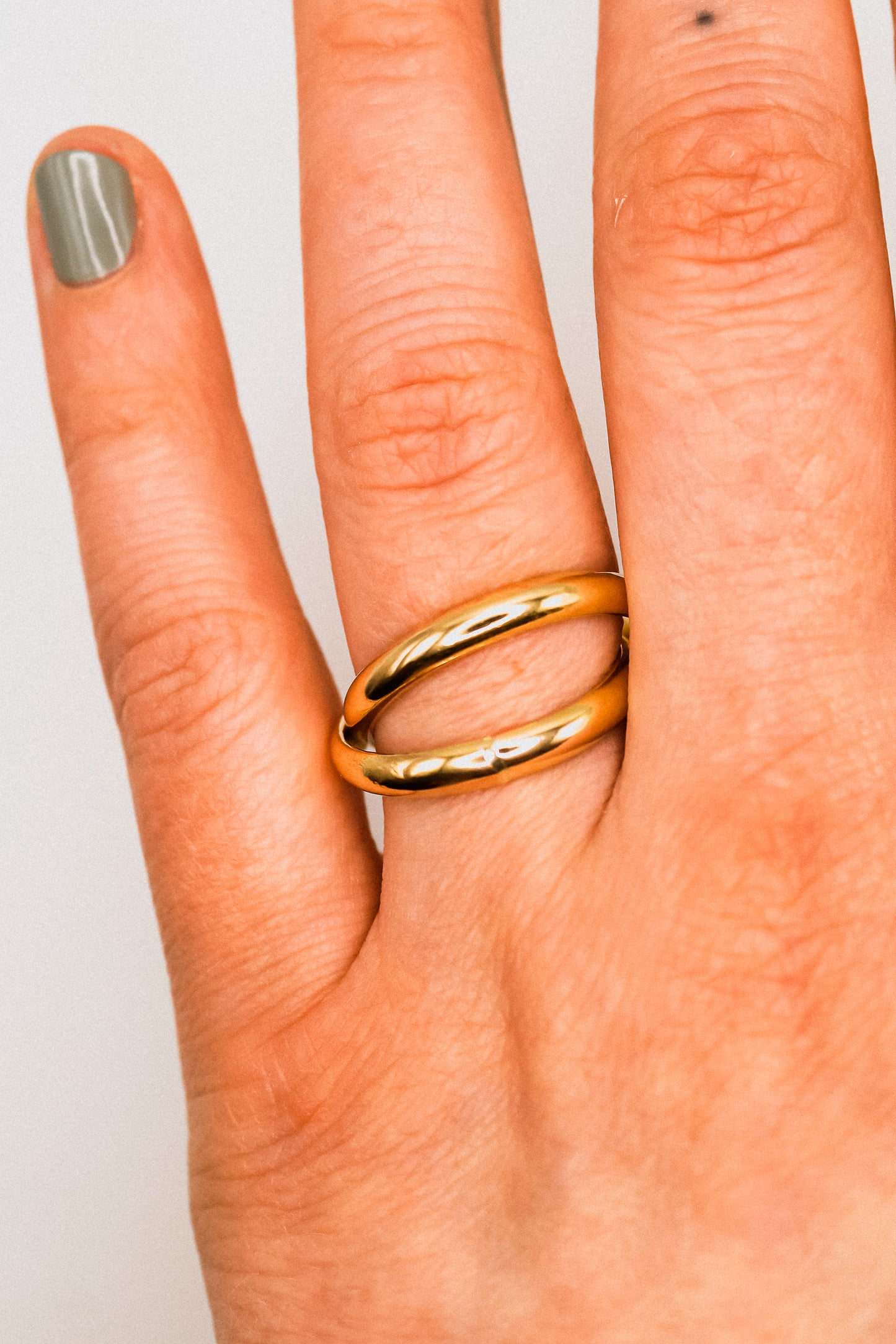 Chunky Interlocking Ring Set of 2, 14K Gold Fill