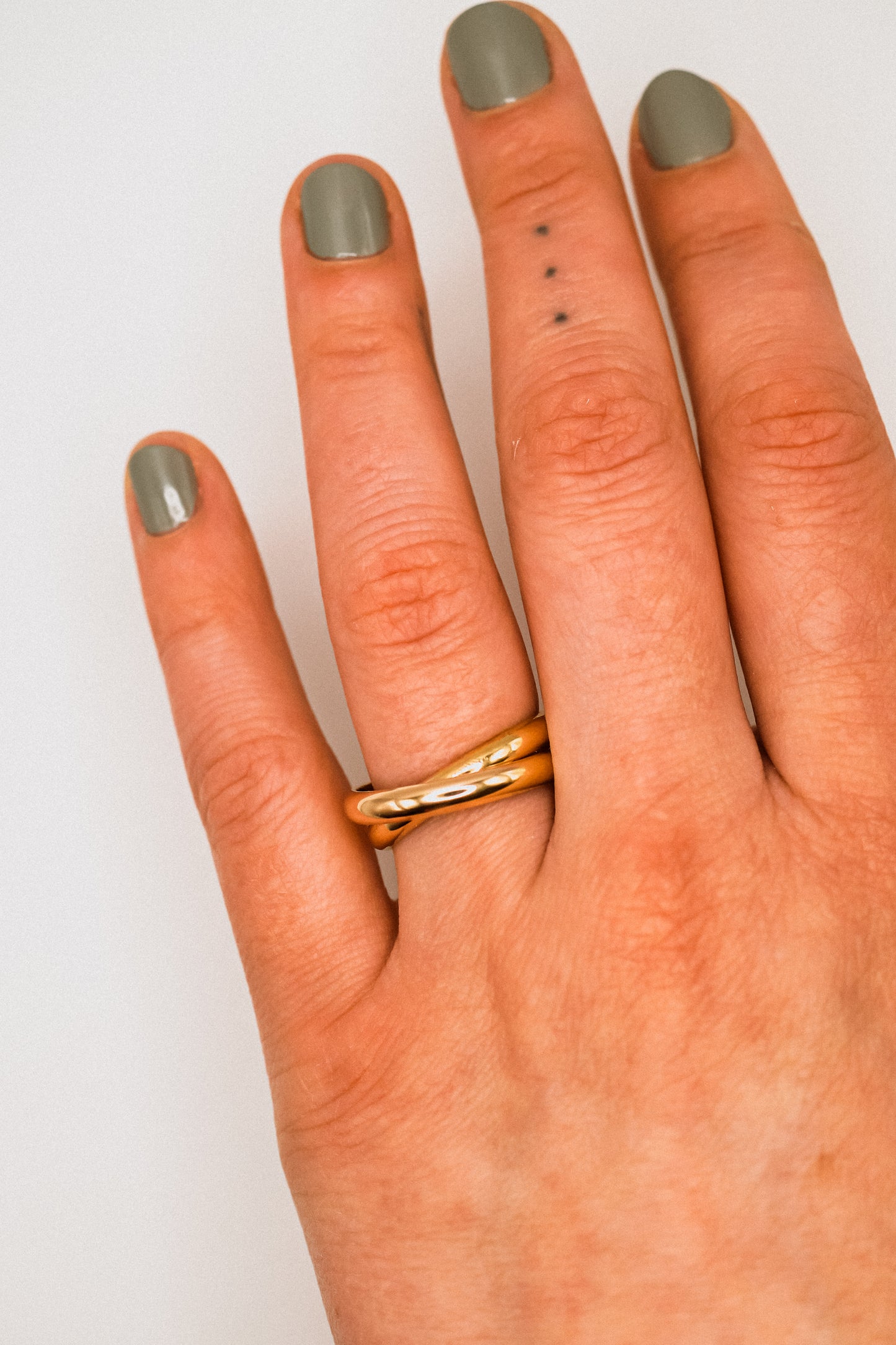 Chunky Interlocking Ring Set of 2, 14K Gold Fill