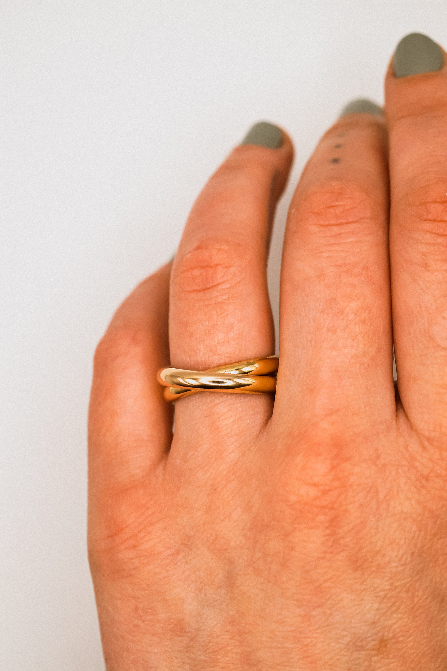 Chunky Interlocking Ring Set of 2, 14K Gold Fill