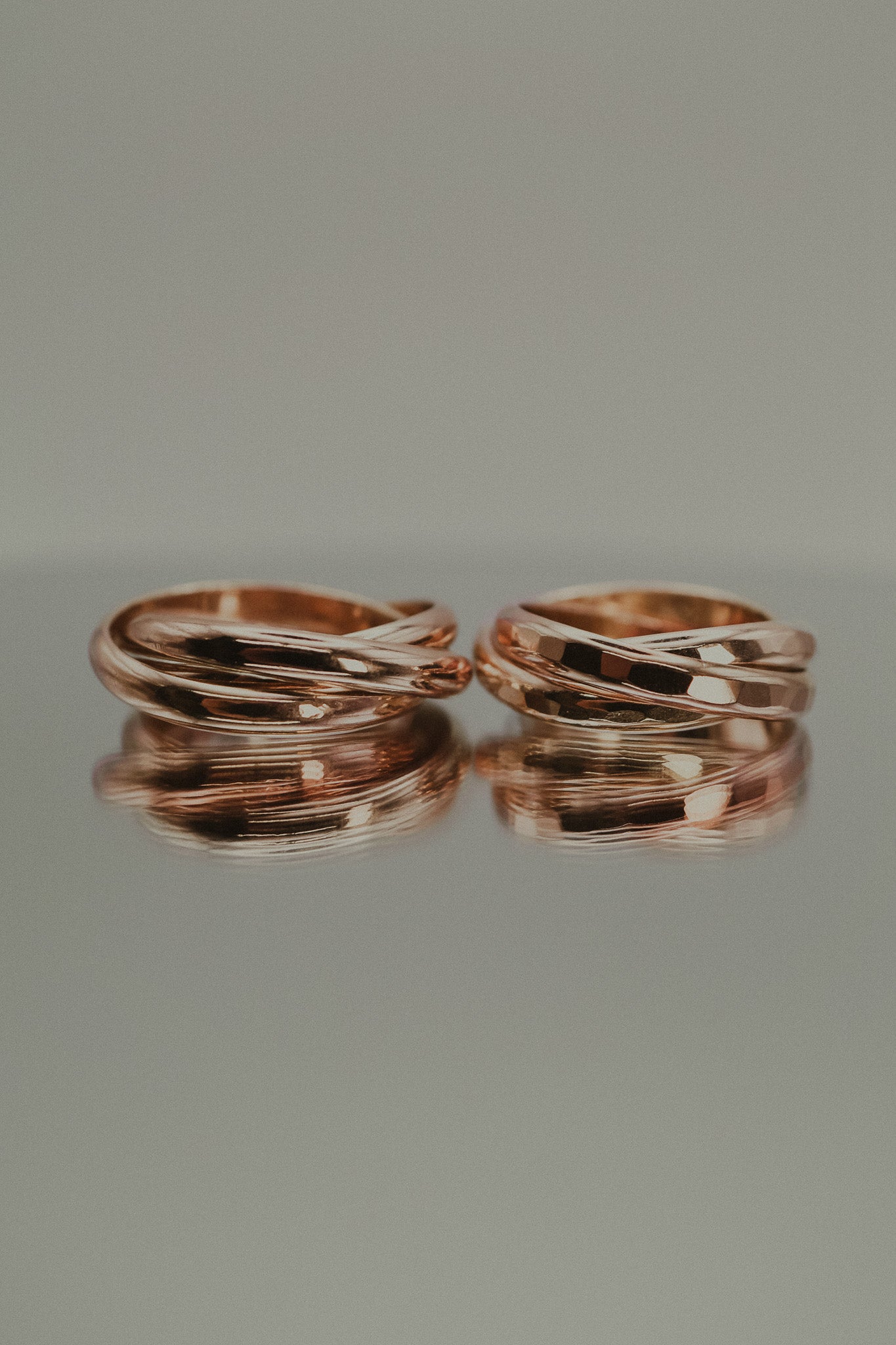 Chunky Interlocking Ring, 14K Rose Gold Fill