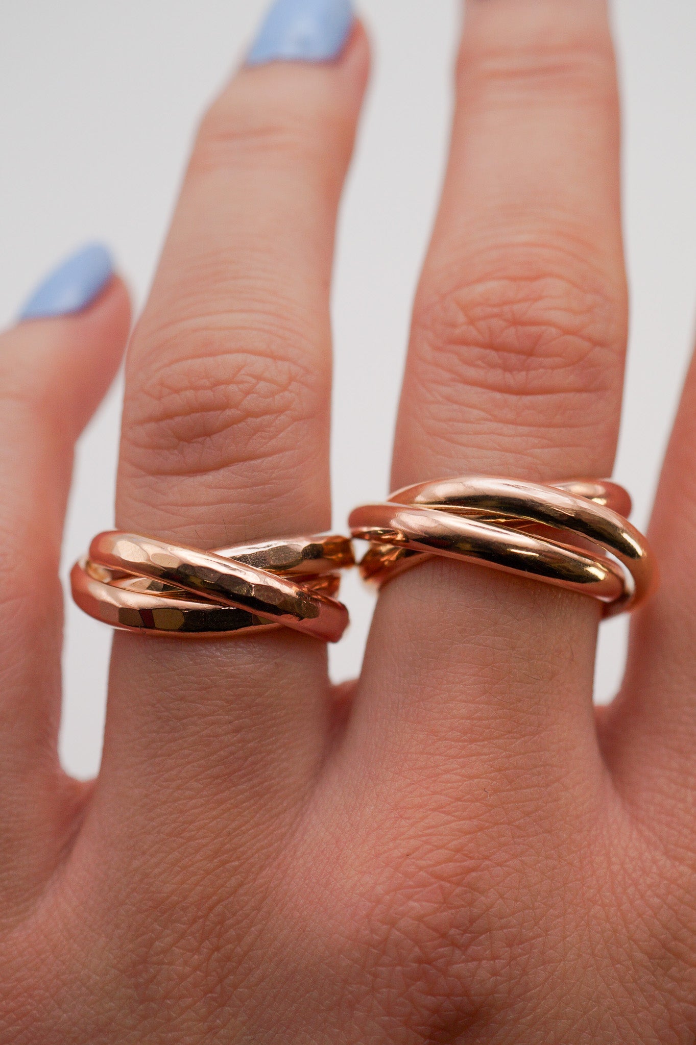 Chunky Interlocking Ring, 14K Rose Gold Fill