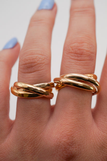 Chunky Interlocking Ring, 14K Gold Fill