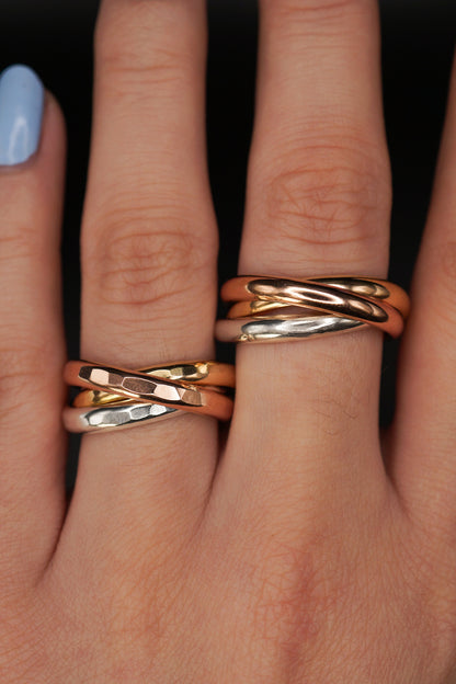 Chunky Interlocking Ring, Mixed Metals